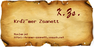 Krámer Zsanett névjegykártya