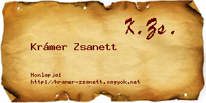 Krámer Zsanett névjegykártya